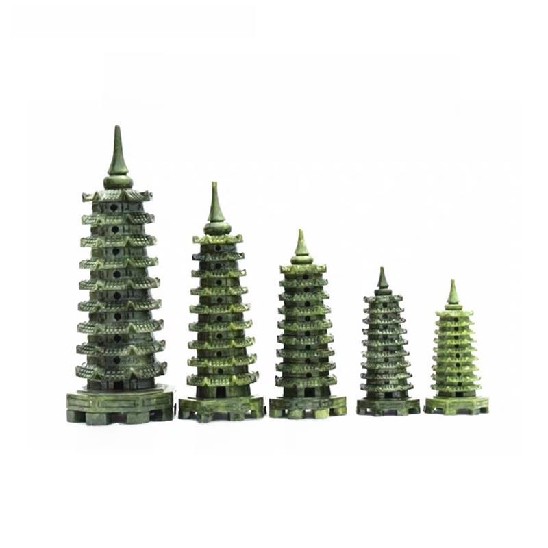 玉文昌塔装饰绿南玉9九层13层11cm 13cm 15cm 20cm文昌塔装饰