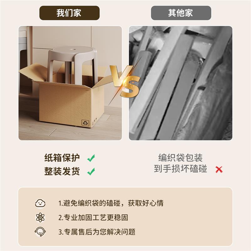 塑料凳子加厚可叠放餐桌圆凳结实耐用小户型家用简约板凳风车凳子