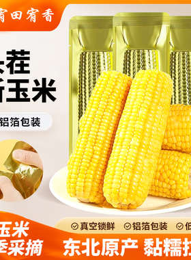 东北甜玉米黄糯玉米新鲜糯玉米真空装低脂饱腹玉米棒整支大棒辅食