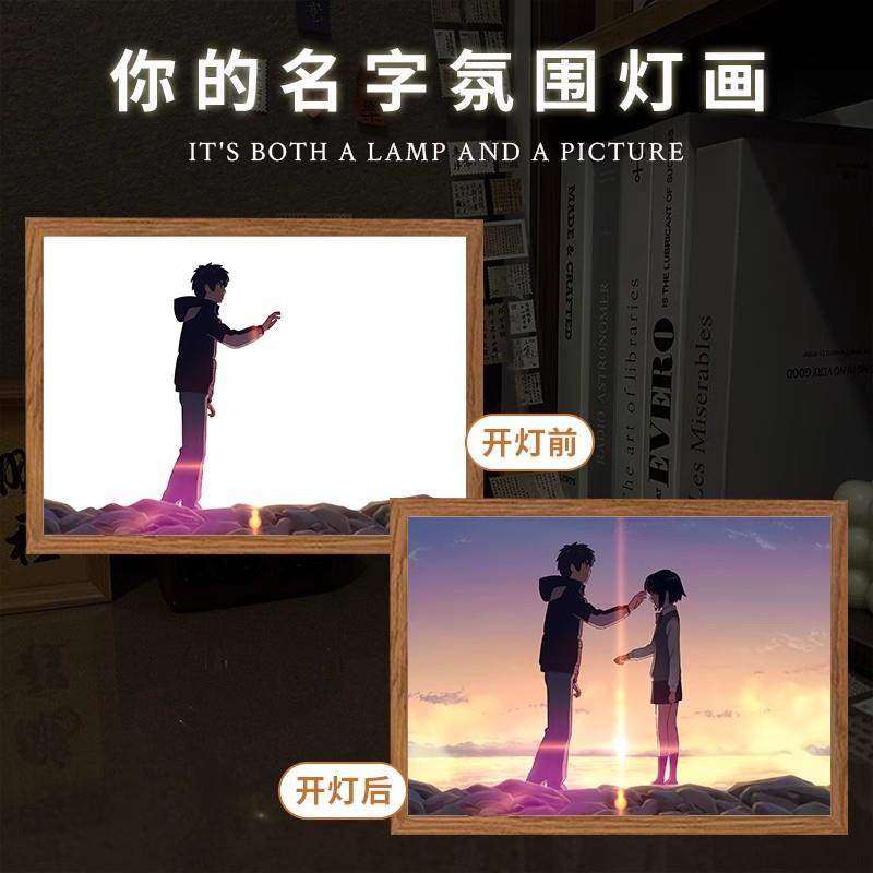 相框灯光画你的名字透光海报周边摆件挂画LED小夜灯生日礼物