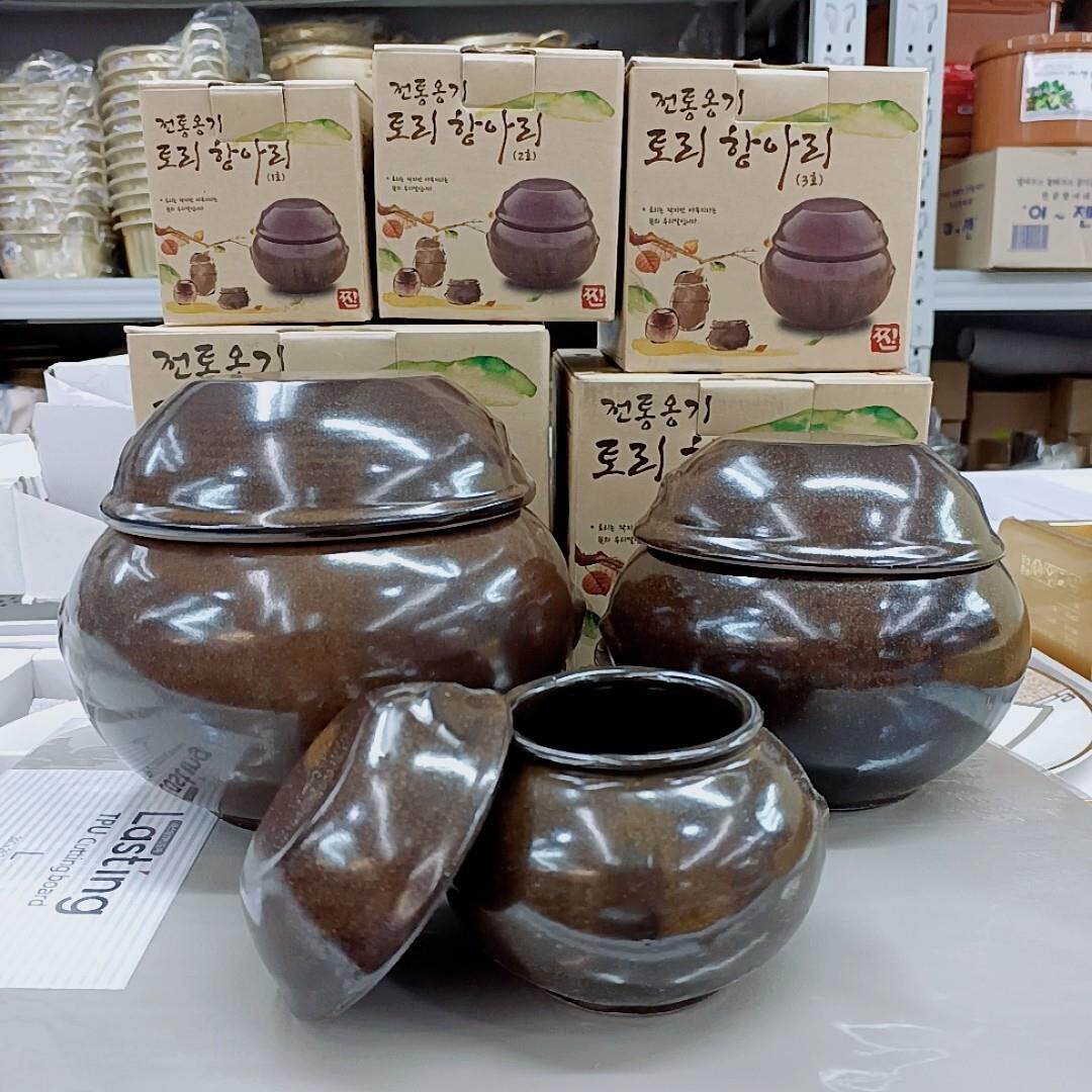 韩国进口陶瓷罐土陶器坛子迷你储物腌菜腌蒜装酱带盖子韩式调味盒