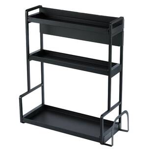 长30 40 50宽15  22cm窄黑色厨房置物架灶台面放调料架子双层三层