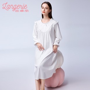 兰卓丽女士睡裙A字娃娃衫上衣长袖睡衣宽松舒适家居服2025春秋款
