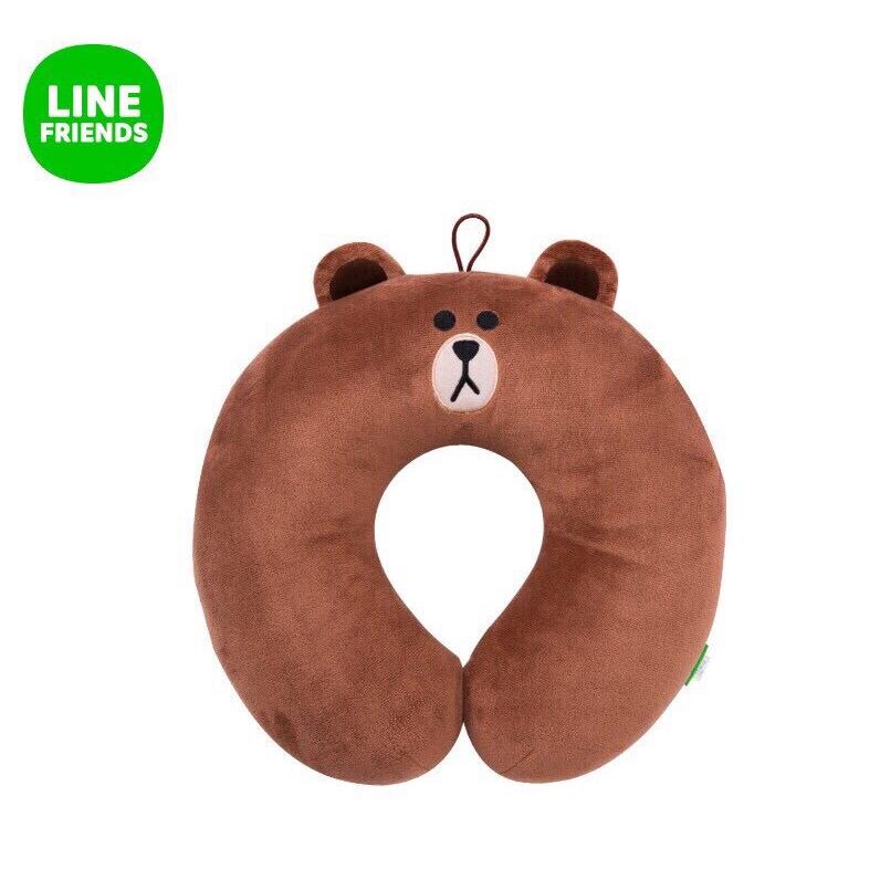 Line friends布朗熊可妮兔U型枕 休闲枕 旅行颈枕 老款 无搭扣