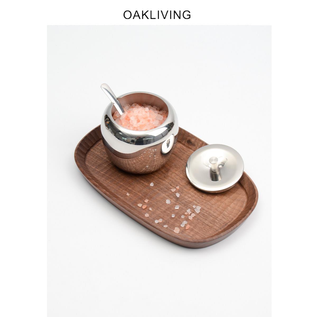 Oakliving304不锈钢调味罐厨房用具调味盒家用储藏饰品调味罐