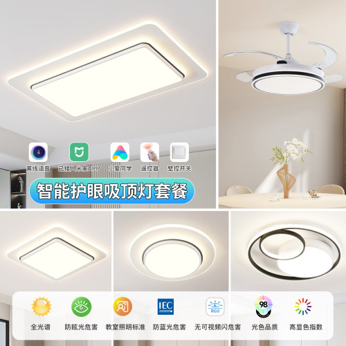 全屋套装客厅灯全光谱吸顶灯卧室灯led主灯简约现代中山灯具2502
