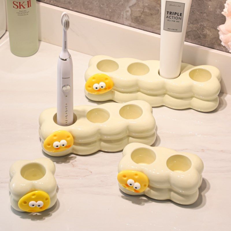 电动牙刷置物架2024新款卫生间浴室洗漱台牙膏牙具陶瓷底座收纳架,家庭/个人清洁工具,牙刷架/牙具座,淘宝优惠券,粉丝福利购,淘宝优惠卷