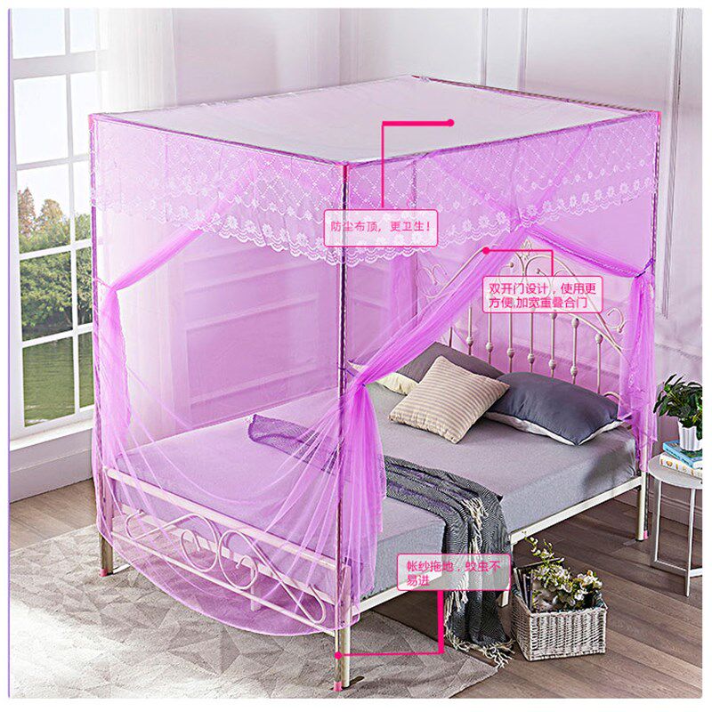 蚊帐1.8m床双人家用1.5m/1.2米床纹帐公主风落地支架加密双门文帐,床上用品,蚊帐,淘宝优惠券,粉丝福利购,淘宝优惠卷