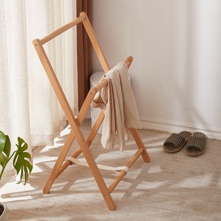 床头衣帽架家用卧室落地折叠挂衣架床边搭衣架晚上放衣服收纳架子