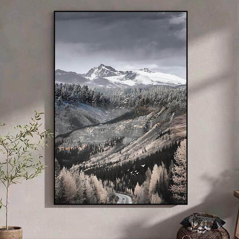 北欧风景挂画酒店公寓玄关装饰画海景客厅沙发背景墙画卫生间壁画