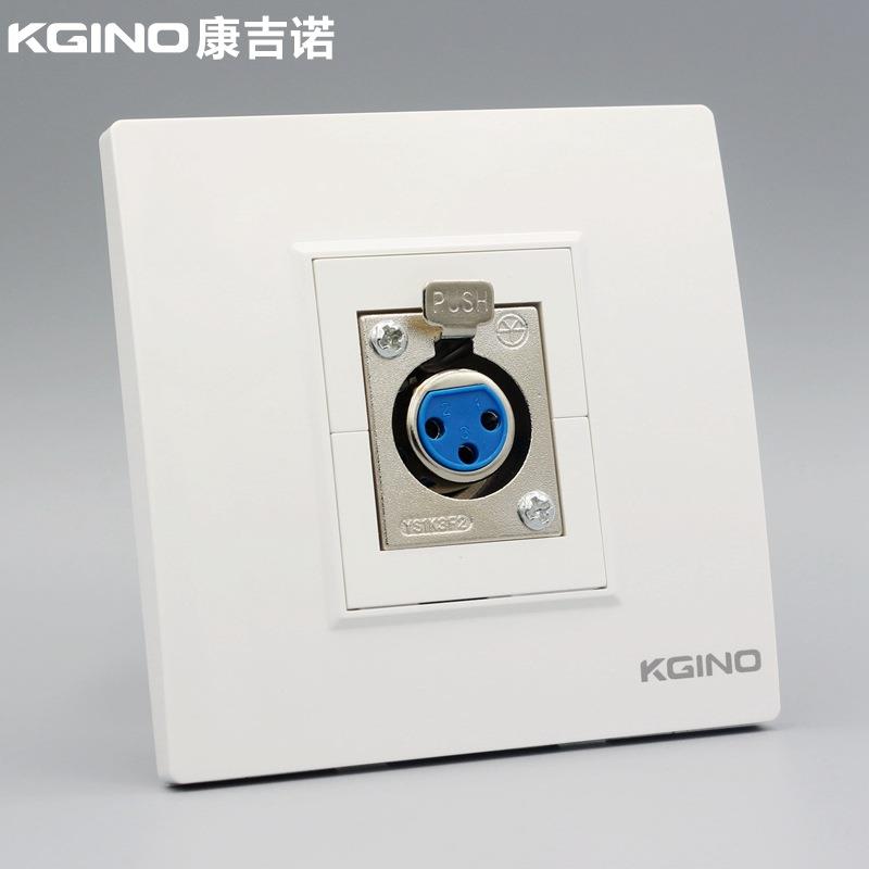 86型一位母卡农插座1个大三芯母头卡侬焊接麦克风话筒面板