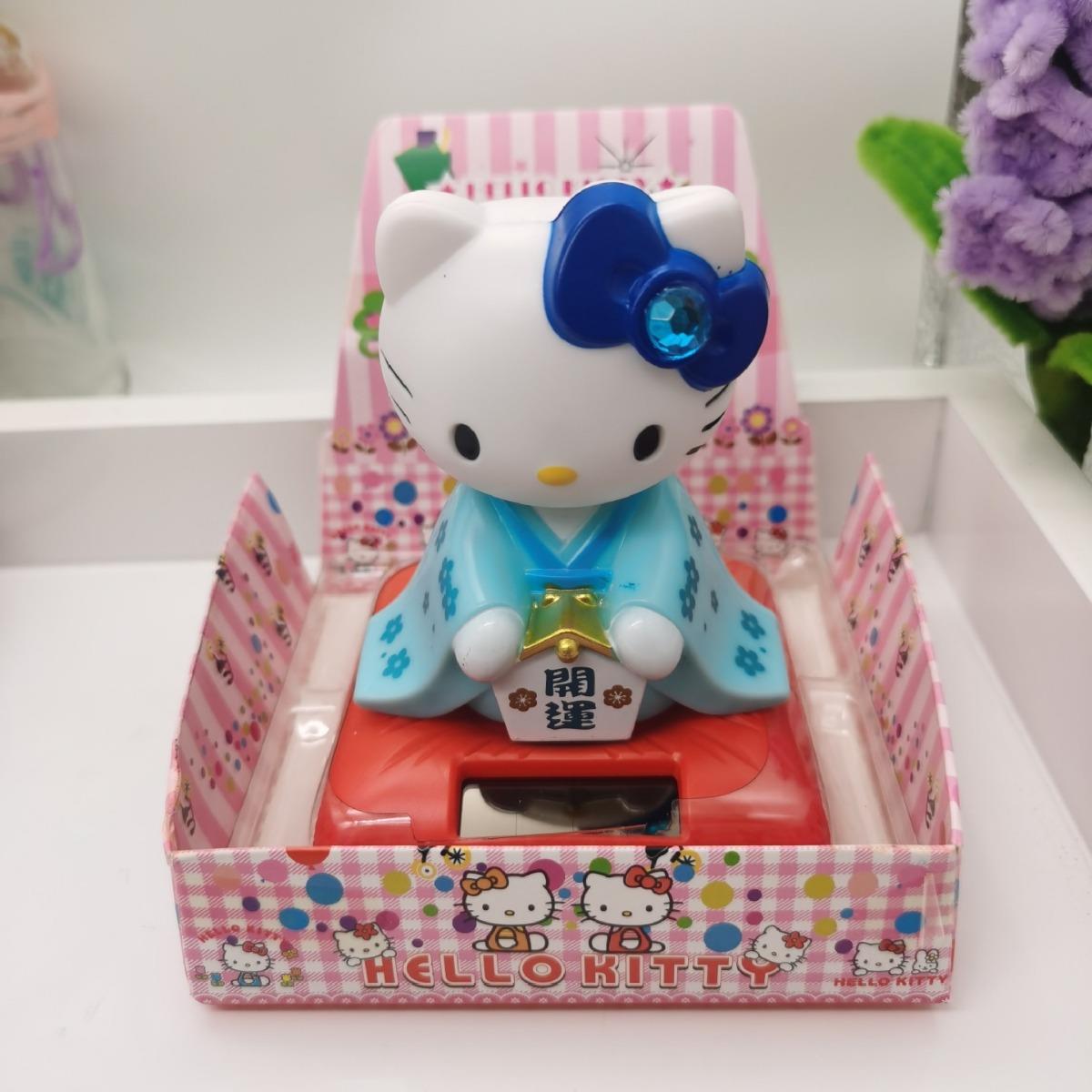 太阳能汽车卡通摆件和服摇头娃娃公仔汽车用品