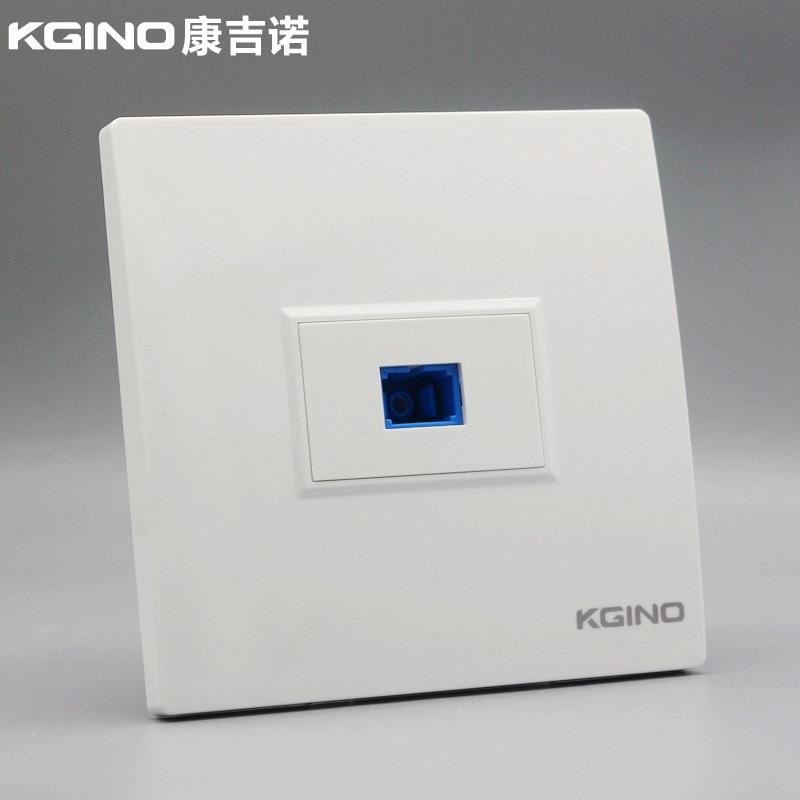 雅白86型墙壁插座法兰盘光钎插座SC网络信息插座一位光纤面板