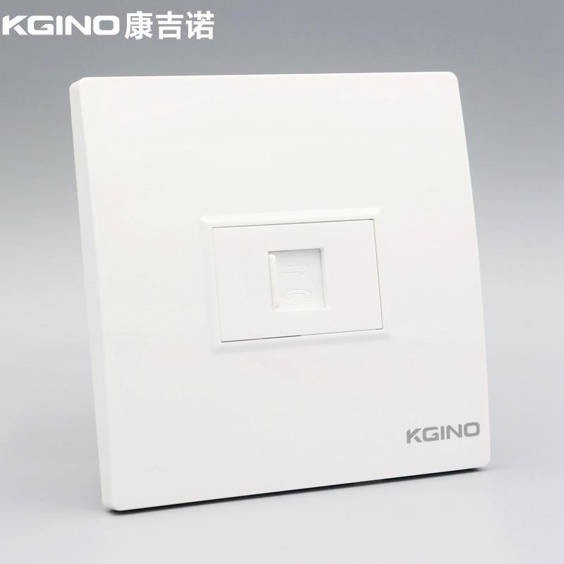 86型一位RJ11电话双通头插座电话直通模块CAT3电话直通直插面板