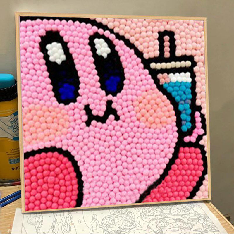 毛球画填充手工diy装饰画粘贴画数字油画益智孩子解压制作玩具