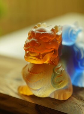 龙年吉祥物2024新款琉璃貔貅招财摆件办公室客厅茶桌茶宠装饰摆件