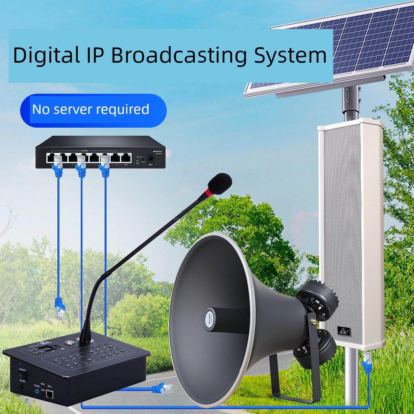 Ip网络广播系统户外防水声柱扬声器校园农村喊叫声广播高音扬声器