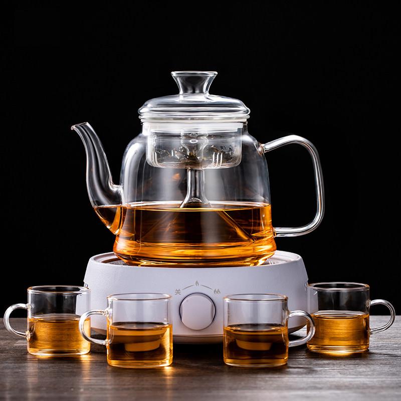 蒸茶壶煮茶器蒸汽套装加厚耐热玻璃壶烧水养生泡茶电陶炉家用茶具