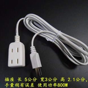 迷你小插排电源延长线一转三插座1//3/5米接线板加长线插排2插头