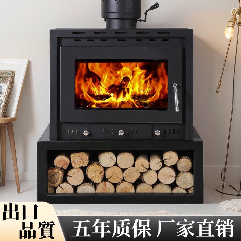 壁炉真火燃木柴柴火烧家用取暖炉铸铁匠人农村室内别墅民宿火炉