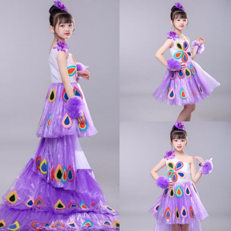 儿童环保服装秀DIY材料手工环保服装幼儿园亲子走秀孔雀拖尾裙,童装/婴儿装/亲子装,儿童演出服,淘宝优惠券,粉丝福利购,淘宝优惠卷