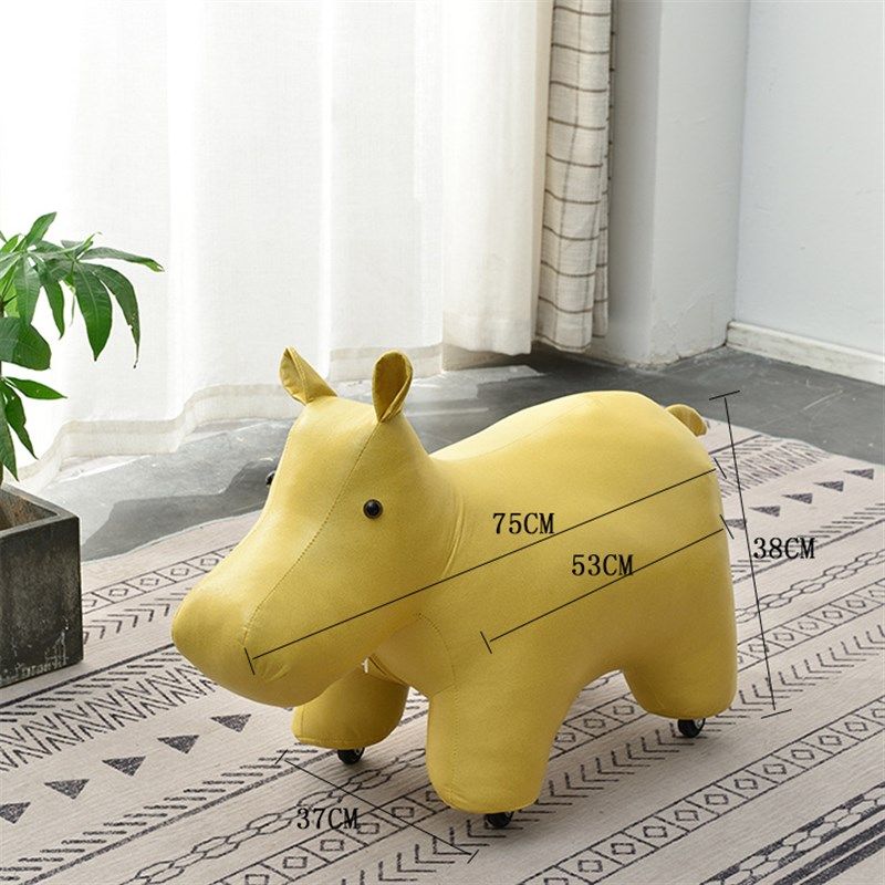 卡通河马动物凳家用客厅网红创意小凳子门口儿童换鞋凳带滑轮矮凳,住宅家具,矮凳,淘宝优惠券,粉丝福利购,淘宝优惠卷