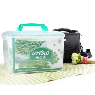 乐亿多 塑料手提保鲜盒密封盒储物盒收纳盒 单反相机防潮箱大号9L