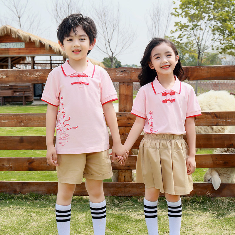 小学生校服夏装幼儿园园服纯棉短袖中国风儿童表演服毕业夏季班服,童装/婴儿装/亲子装,校服/园服,淘宝优惠券,粉丝福利购,淘宝优惠卷