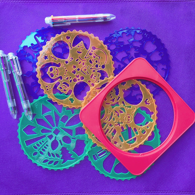 益智百变万花尺子魔幻套装学生儿童创意繁花曲线规多功能绘画模板,文具电教/文化用品/商务用品,各类尺/三角板/量角器,淘宝优惠券,粉丝福利购,淘宝优惠卷