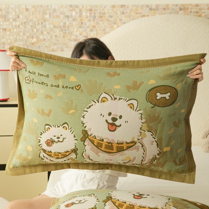 纯棉纱布枕套一对装全棉枕头套加厚成人家用内胆套单只吸汗防头油,床上用品,枕套,淘宝优惠券,粉丝福利购,淘宝优惠卷