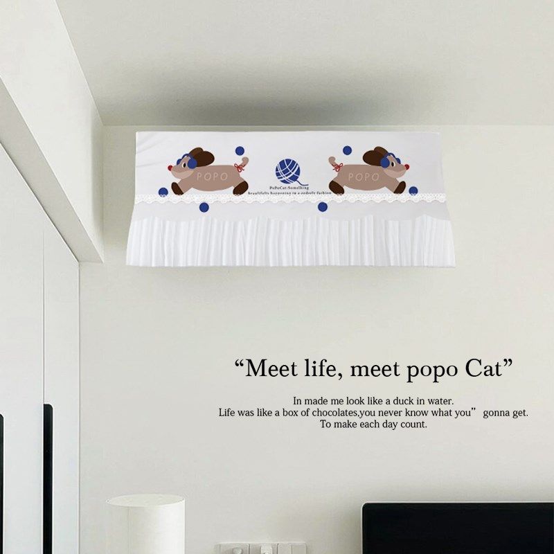 腊肠狗挂机空调罩防尘罩布艺通用空调保护罩全包防直吹空调挡风帘