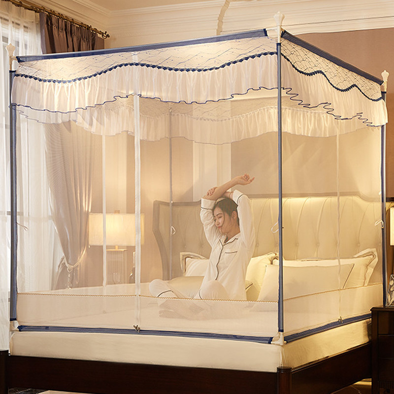 儿童防摔蚊帐三开门拉链款1.5米蒙古包1.8m床家用1.2米坐床式蚊账