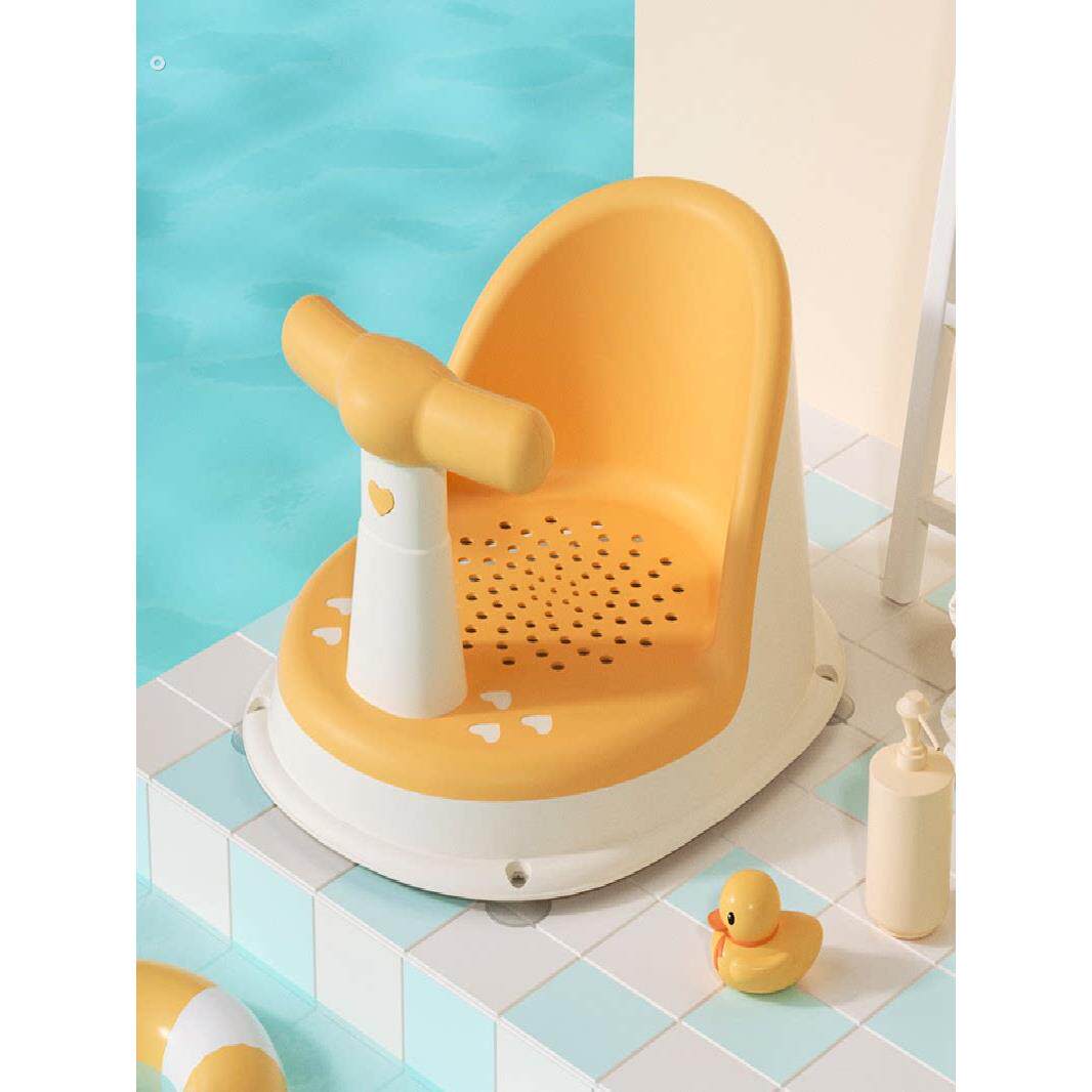宝宝软胶学坐椅婴儿洗澡座椅浴盆通用支架防摔训练餐椅坐立着神器