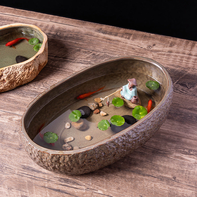 特大号养花缸养鱼无孔水培铜钱草水仙花盆陶瓷创意古法养鱼花盆,鲜花速递/花卉仿真/绿植园艺,花盆,淘宝优惠券,粉丝福利购,淘宝优惠卷