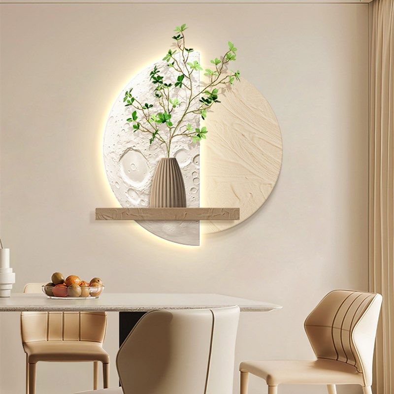 奶油风高级感餐厅装饰画餐桌饭厅背景墙挂画立体绿植客厅墙壁画,家居饰品,现代装饰画,淘宝优惠券,粉丝福利购,淘宝优惠卷