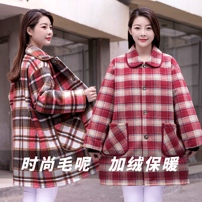 新款加厚绒保暖毛呢罩衣外穿防污冬季长袖护衣洋气外套女士工作服,家庭/个人清洁工具,围裙,淘宝优惠券,粉丝福利购,淘宝优惠卷