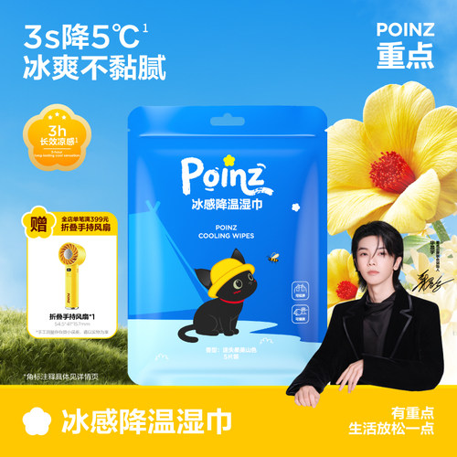 【华晨宇同款】重点POINZ冰感降温湿巾快速降温开学户外军训便携