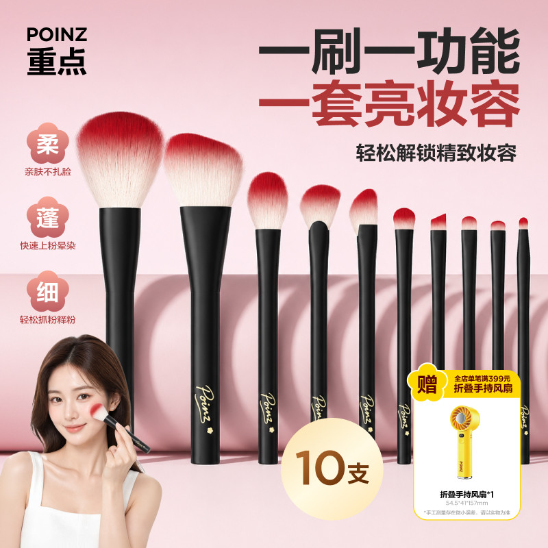 【新品上线】重点POINZ化妆刷套装眼影腮红散粉刷子便携粉底刷女图片
