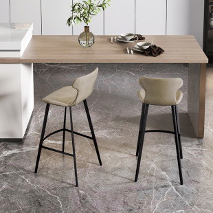 轻奢吧台椅直播高脚凳厨房55cm坐高椅子意式高脚椅子设计师款7150