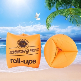 游泳圈手臂水袖大人儿童双气囊加厚浮圈泳袖充气袖套浮力救生圈