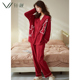 秋天纯棉长袖 红色家居服女款 新年大码 兔年本命年睡衣女春秋季 套装