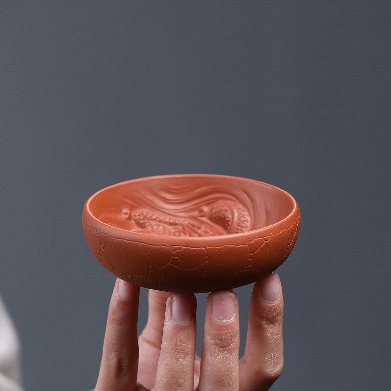 尊壶宜兴紫砂品茗杯单杯原矿朱泥主人杯小茶杯茶盏个人杯功夫茶碗