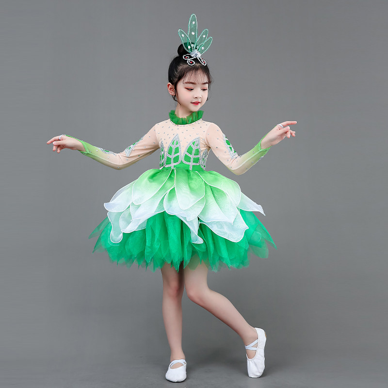 六一儿童荷花演出服荷塘月色舞蹈服小荷风采花仙童子茉莉花开表演