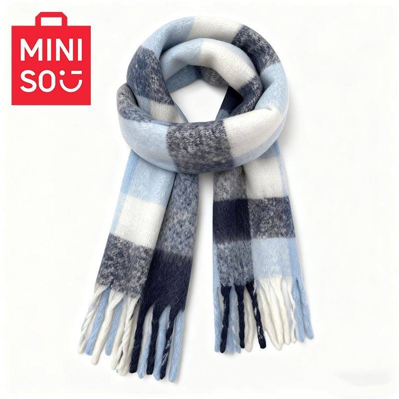 MINISO名创优品围巾男女冬季新款日系氛围感礼物加厚保暖披肩围