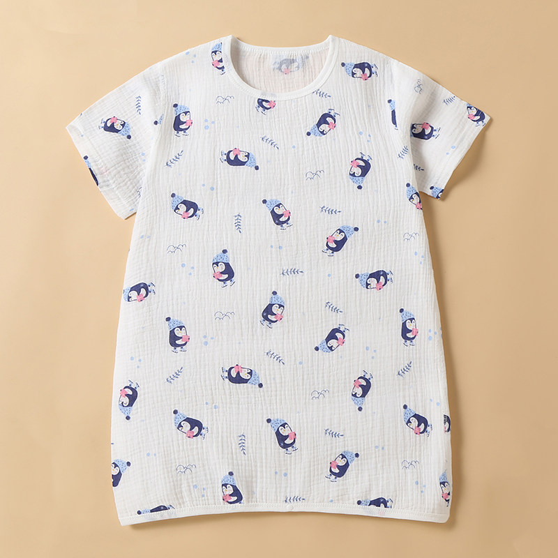 婴儿睡袋夏季超薄款连体睡衣袍宝宝儿童空调房防踢被纯棉纱布睡袋