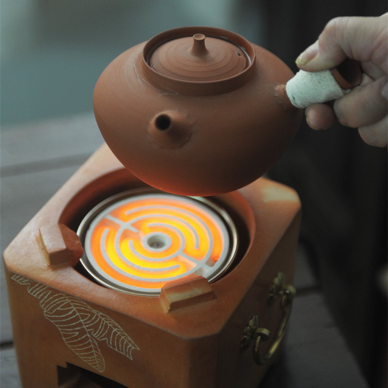 潮人茶事 红泥电丝茶炉电热丝煮茶炉工夫茶电炭炉砂铫炉丝电陶炉