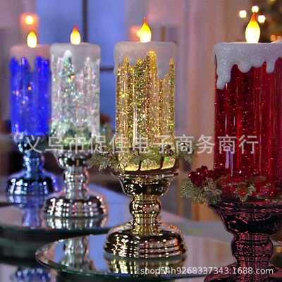 LED Christmas Candles 炫彩梦幻水晶蜡烛装饰 旅游纪念品LED夜灯