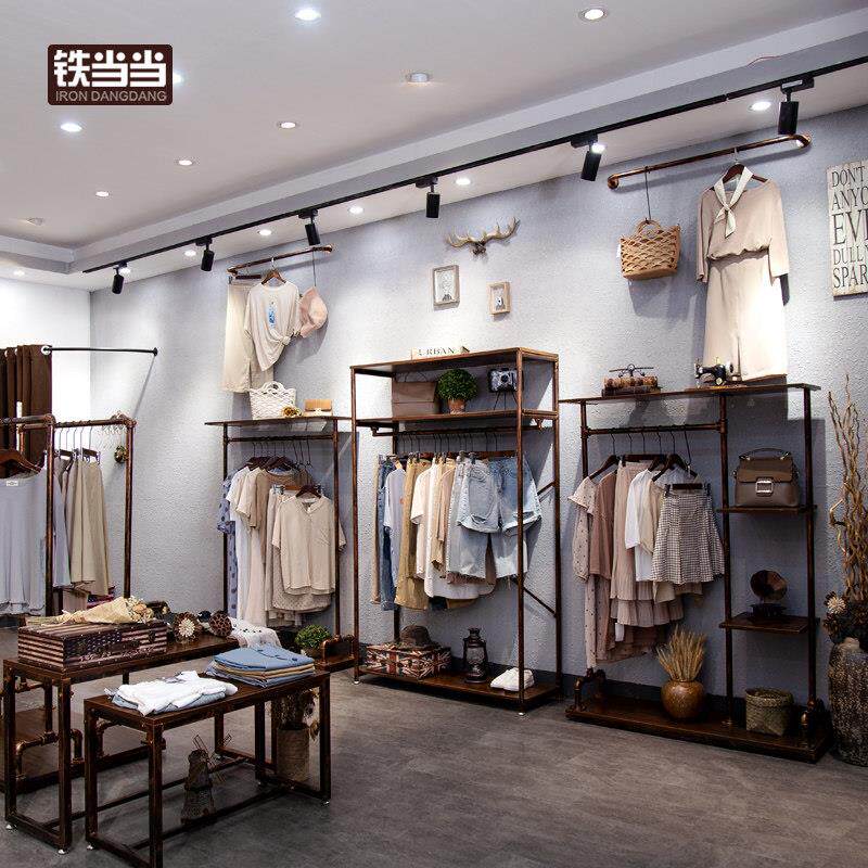 服装店衣架展示架欧式落地式侧挂男装店女装店上墙壁挂装修中岛架