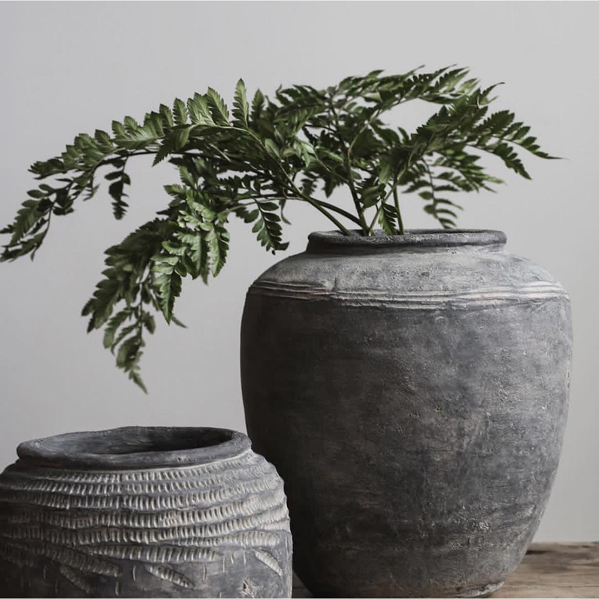 Wabi-Sabi覆古落地式陶瓷罐花瓶绿色植物花卉插花水培客厅餐厅桌