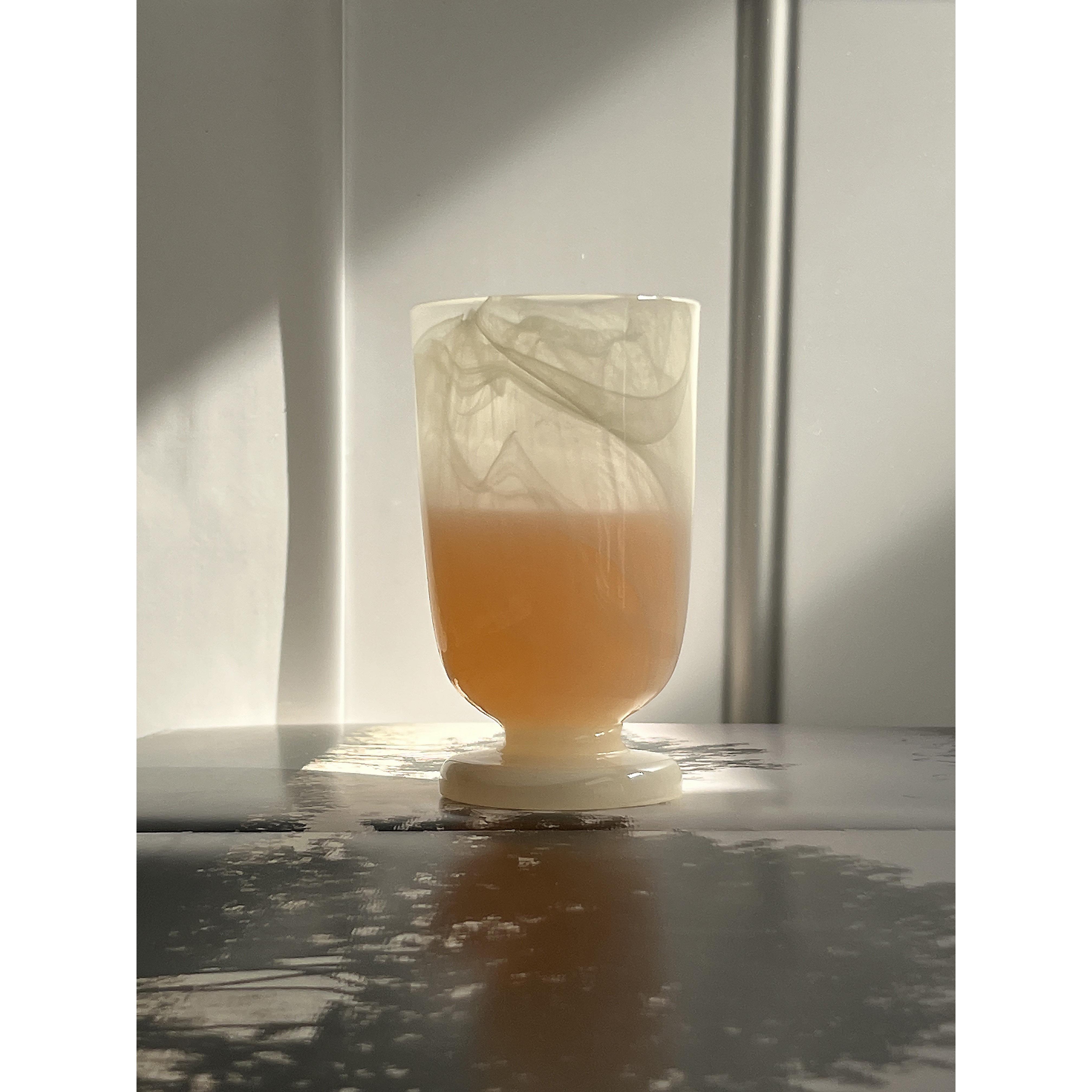 Shinymomo创意复古玉料玻璃高脚杯高级感云雾月光杯ins云彩香槟杯